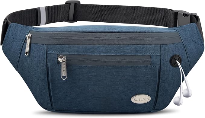 Entchin Fanny Pack for Women Men,Crossbody Belt Bag with 4-Zipper Pockets,Adjustable Waist Bag Pack,One of the Most Popular Travel Essential Gifts for Walking,Traveling,Cycling