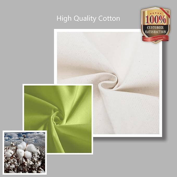 TOPDesign 3-Pack Canvas Tote Bags with an External Pocket, Reusable Grocery Shopping Bags, Top Zipper Closure, Daily Essentials (Light Green/Natural)