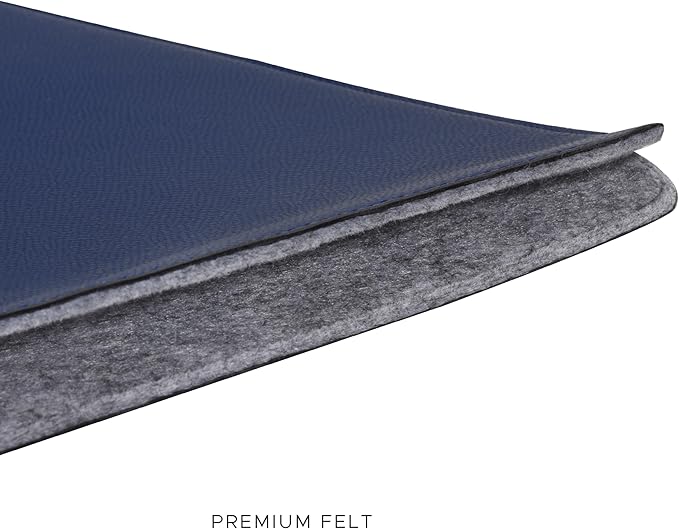 Comfyable Laptop Sleeve 14 Inch Precisely Compatible with MacBook Pro M4 M3 M2 M1 Pro/Max 2024, Faux Leather Cover Case 14 in, Midnight Blue