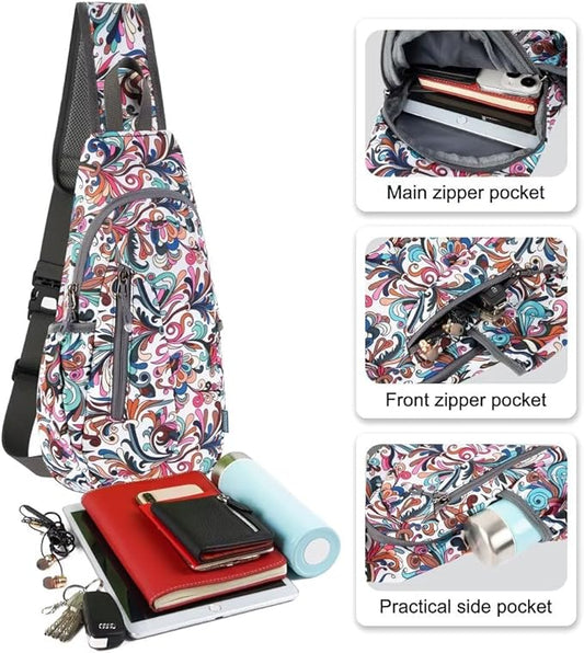 TITECOUGO Small Sling Bag, Lightweight Crossbody Backpack for Men Women, Shoulder Bag for Sports and Outdoor