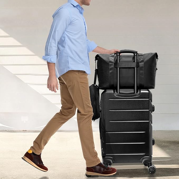 Hoteel Luggage Sets 5 Piece, ABS+PC Hard Shell Expandable Suitcases with Wheels, TSA Aproved Lock and Carry on Bags, Travel Suit Case Set for Men and Women, (5-Piece, Black)