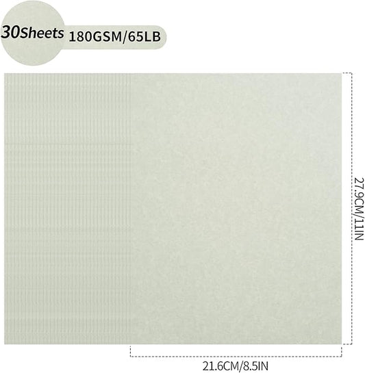 30 Sheets Parchment Paper - Light Gray 8.5” x 11” Letter Size Parchment Card Stock 65lb Heavyweight Paper Thick Vintage Paper for Certificate, Crafts, Business Cards, Invitations PAP04LG