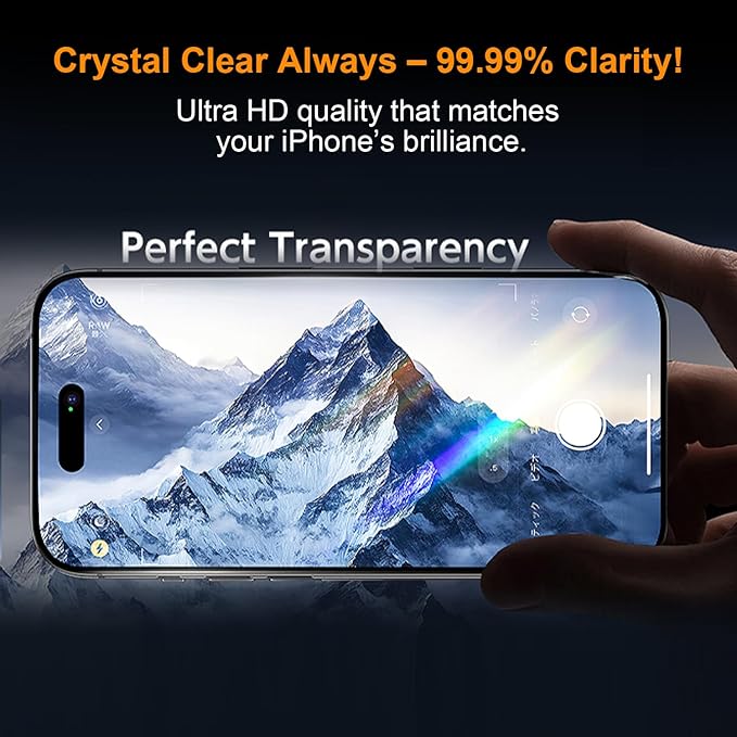 OneFish Glass Screen Protector for iphone 12 Pro Max, 9H Hardness Glass Scratch Resistant, HD Clarity Tempered Glass Film with Installation Frame, Shatterproof Bubble Free, Easy Installation,2Pack.
