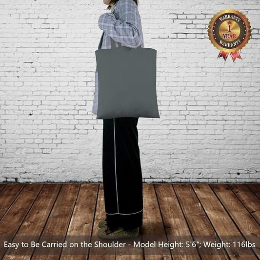 TOPDesign 24-Pack Economical 16"x15" Grey Cotton Tote Bag, Lightweight Medium Reusable Grocery Shopping Cloth Bags, Suitable for DIY, Advertising, Promotion, Gift, Activity