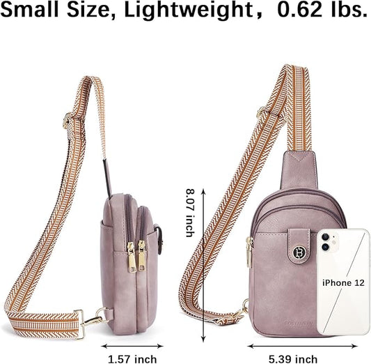 BOSTANTEN Small Sling Bag Crossbody Bags for Women Trendy Crossbody Purse Leather Chest Bag