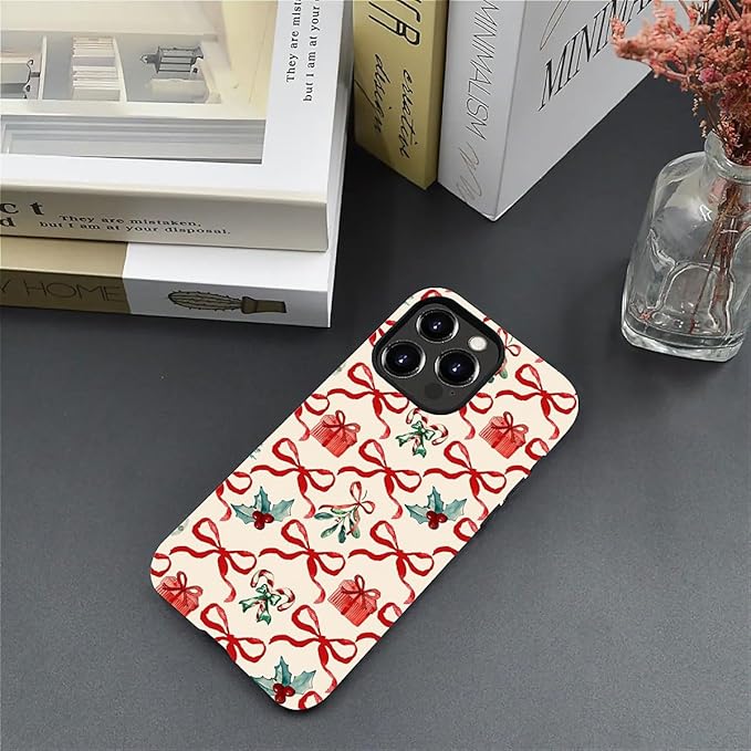DAIZAG Case Compatible with for iPhone 13 Pro,Christmas Tree Ribbon Bow Phone Case for iPhone 13 Pro for Girl Women Boy Men