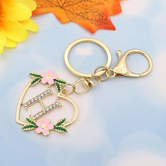 Elechobby Heart Shape Letter Keychain - Cute Accessory for Women,Sister,Mom,Bestie, Handbag Backpack Charm,Car Keyring
