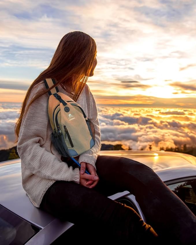 Sling Bag for Women, Crossbody Bag for Men, Cross Body Hiking Backpack, Travel Daypack, Chest Pack with Chest Phone Holder