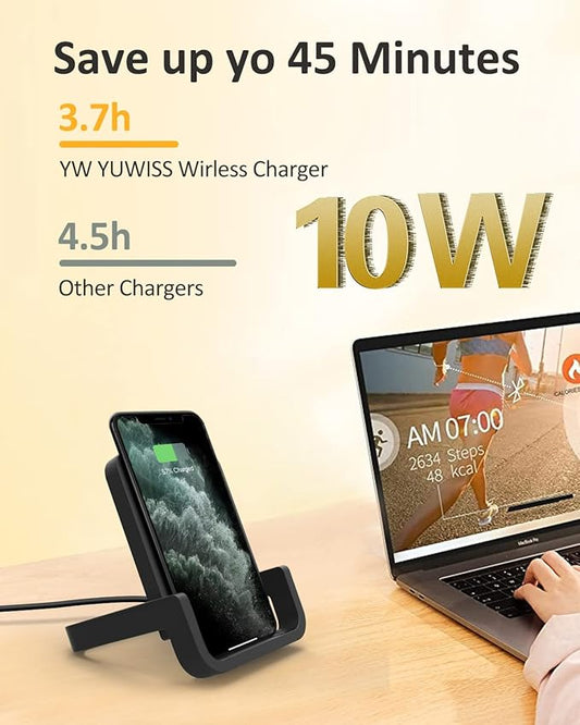 Fast Wireless Charger 10W Charging Stand Compatible with iPhone 13 12 11 Pro XR XS X 8 Plus Samsung Galaxy S20 S10 Note 20 10 Google LG and Other Cell Phones…