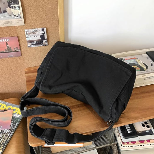 Collsants Messenger Bag for Women Men Satchel Bag Canvas Crossbody Shoulder Bag Casual Sling Bag