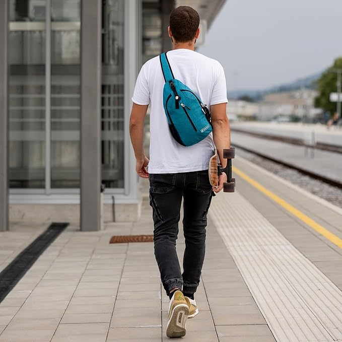 |Not Made In China| Crossbody Sling Backpack, Sling Bag For Travel and Hiking, Anti-Theft Chest Bag