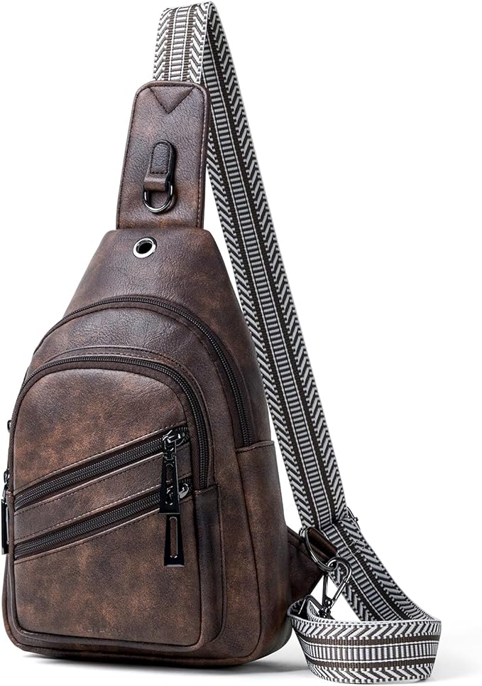 Sling Bag for Women Crossbody Purse Leather Crossbody Bag Fanny Pack Chest Pack for Travel Everyday Vacation
