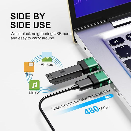 USB to USB C Adapter,USB to C Adapter,Type C Female to USB A Male,USBC Adapters,USBA to USBC Cable Converter for iPhone 16 15 14,MacBook,iPad,4 Color