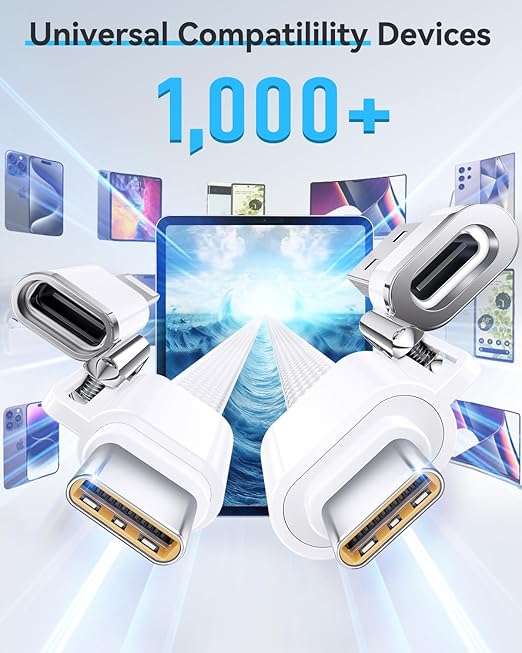 SHEZI 4-in-1 Compatible with USB C to Lightning Cable 100W Fast Charging & Data Transfer, Support to CarPlay & Android Auto, 5FT Multi Cords Charger for iPhone/iPad/Samsung/MacBook Cable, White
