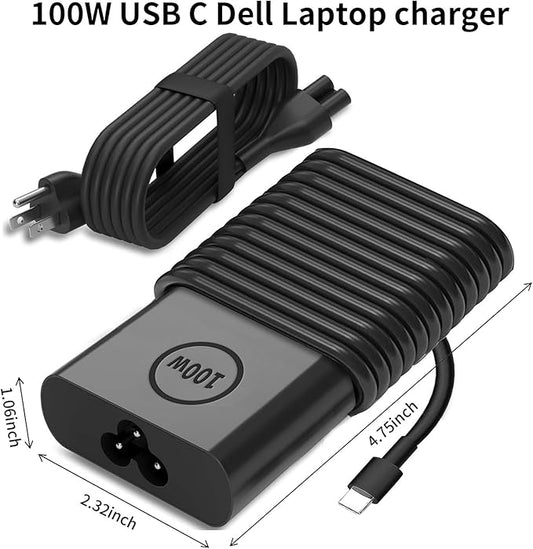 100W USB C for Dell Laptop Charger Compatible with Dell Latitude 5540 5440 7340 Dell Precision 3580 5480 Type C Adapter