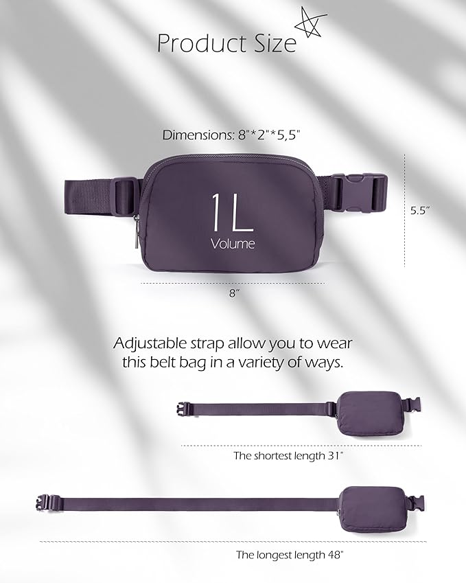 ODODOS Unisex Mini Belt Bag with Adjustable Strap Small Fanny Pack for Workout Running Traveling Hiking, Navy Cosmos