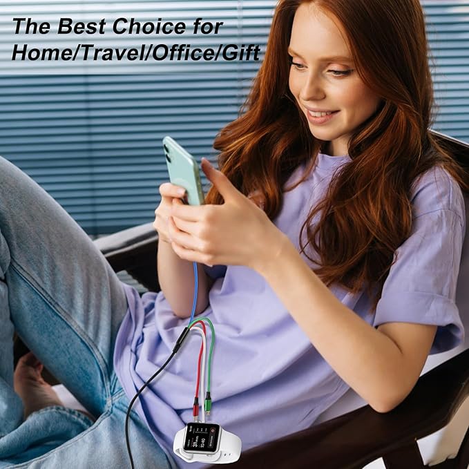 Charger Compatible for Apple Watch, 4 in 2 Multi Charging Cable for Multiple Devices, Upgraded Nylon Braided Charging Cord Compatible with iWatch Ultra SE 10-1, iPhone 16-13, Android Phone (5FT)