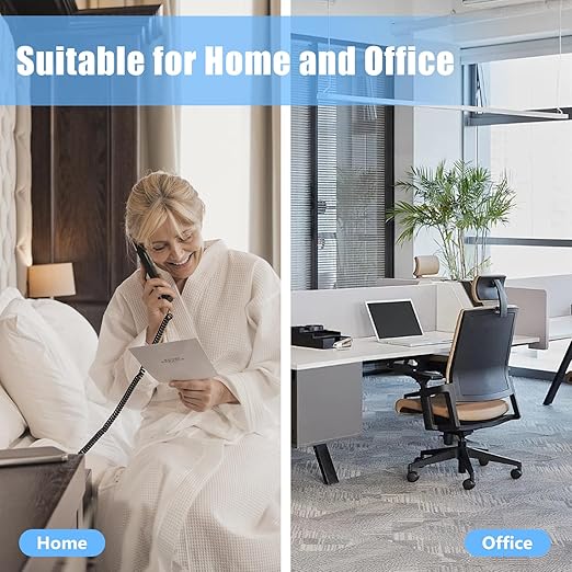 Telephone Cord, 4 Pack Phone Cord for Landline, 8Ft Uncoiled 1.4Ft Coiled No Tangle Telephone Cords for Landline Phones, Black Phone Line Cable, RJ9 4P4C