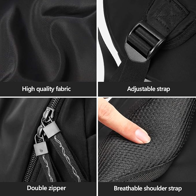 LAORENTOU Men's Laptop Backpacks Canvas Backpack for Men Women Travel Backpack Bookbag Lightweight (Black 1)