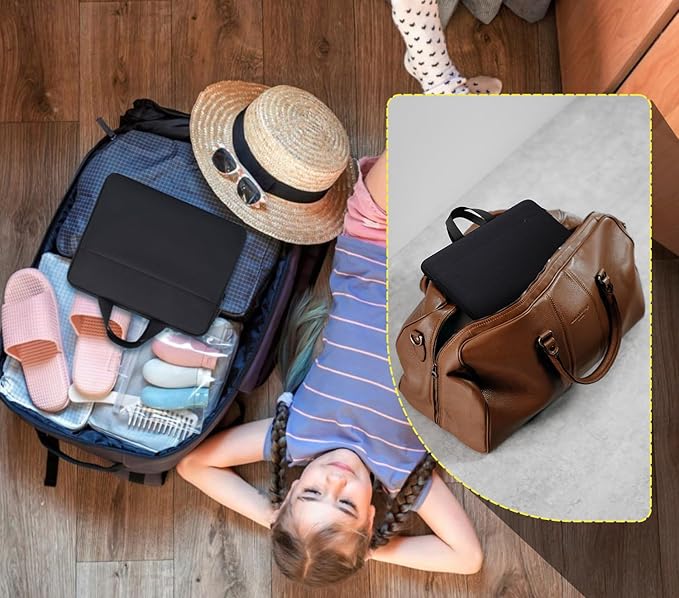 7-8 Inch Tablet Sleeve Carrying Case for Fire 7 Kids, Fire HD 8 Kids/Kids Pro, Fire HD 8 Tablet /8 Plus Tablet 2024-2022, All Versions of Fire 8/7 Kids Edition, iPad Mini 7/6/5/4 Tablet Bag, Black