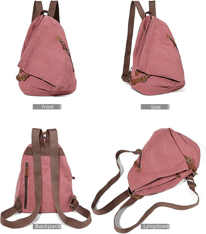 KL928 Canvas Vintage Backpack – Large Casual Daypack Outdoor Travel Rucksack Hiking Backpacks for Men Women