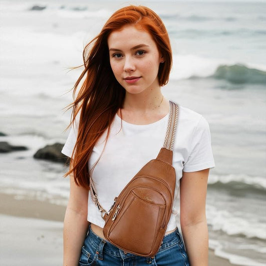 Crossbody Bags for Women Anti Theft Vegan Leather Sling Bag RFID Blocking Chest Bag for Travel