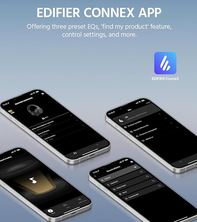 Edifier W830NB Wireless Over Ear Headphones with -45dB Active Noise Cancelling, 94H Playtime, LDAC Hi-Res Sound, Spatial Audio, Fast Charging, Multipoint Connection, Bluetooth V5.4 - Ivory