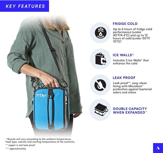 Titan High Performance Insulated Expandable Lunch Pack, Process Blue