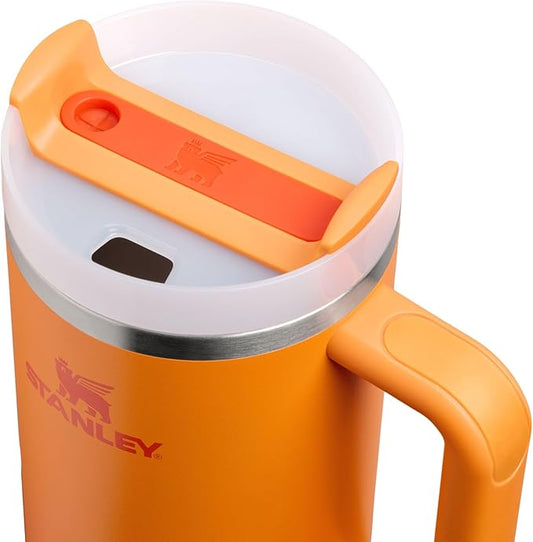 Stanley Quencher H2.0 Tumbler with Handle and Straw 40 oz | Flowstate 3-Position Lid | Cup Holder Compatible for Travel | Insulated Stainless Steel Cup | BPA-Free | Goldenrod Coral