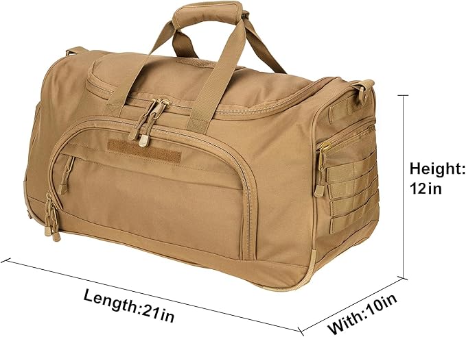 Gym Duffel Bag for Men Sports Duffel Bag with Shoe Compartment (TAN-Model B)