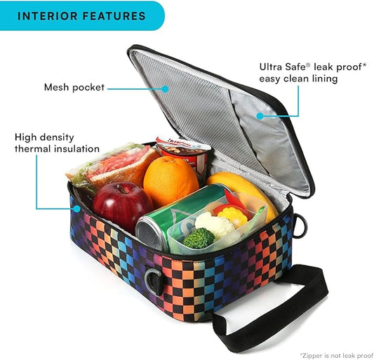 Arctic Zone Urban Lunch Box Combo with 210g Ice Pack and Sandwich Container, Checkered