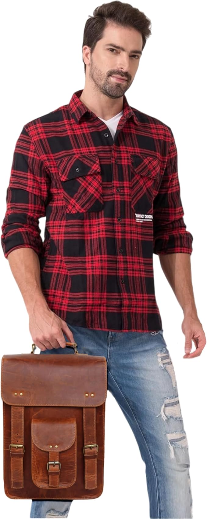 jaald Genuine Leather Messenger Bag Vintage Laptop Crossbody Bag Satchel Man Purse Shoulder Bag for man woman office bag