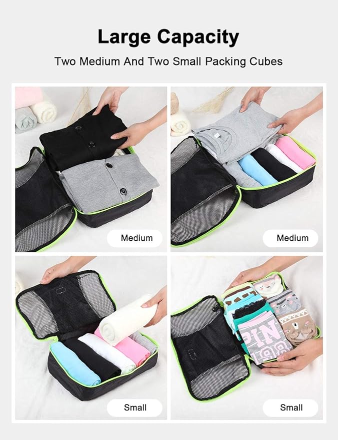 GOX Ultra Light 5 piece Packing Cubes Travel Luggage Organizer 1 Large 2 Medium 2 Small