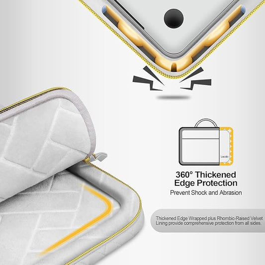 Lacdo 360° Protective 15-15.6 Inch Laptop Sleeve Case for Acer HP Dell ASUS Laptop, Acer Aspire 15, HP Pavilion/Envy 15, Dell Inspiron 15, ThinkPad/IdeaPad 15, ASUS Zenbook Computer Bag, Space Gray