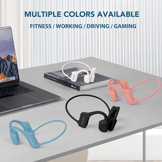 The new second-generation bone conduction headphones waterproof, ENC noise concelling and Ear friendly,painless headset,lightweight,safety and portable earphone. (black)