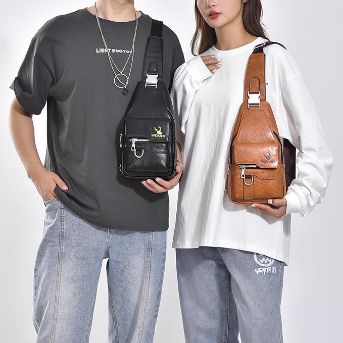 Sling Bag for Men Crossbody Chest Bag Over the Shoulder Purse Casual Sling Backpack for Travel Hiking Cycling