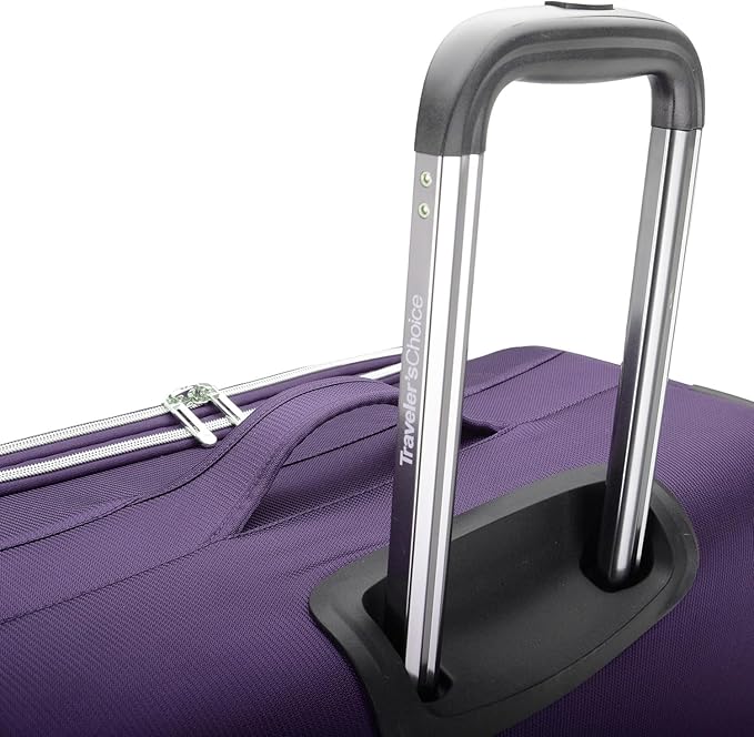 Traveler's Choice Lares Softside Expandable Luggage with Spinner Wheels, Purple, Checked 30-Inch