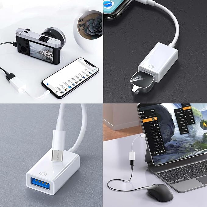 4Pack USB-C to USB 3.0 Adapter, USB C Male to USB Female OTG Adapter,Thunderbolt3 to USBA Adapter Compatible with MacBook Pro/Air, iPad Pro, iPhone 16 Pro Max/15, Galaxy S25/S24/S23/S22