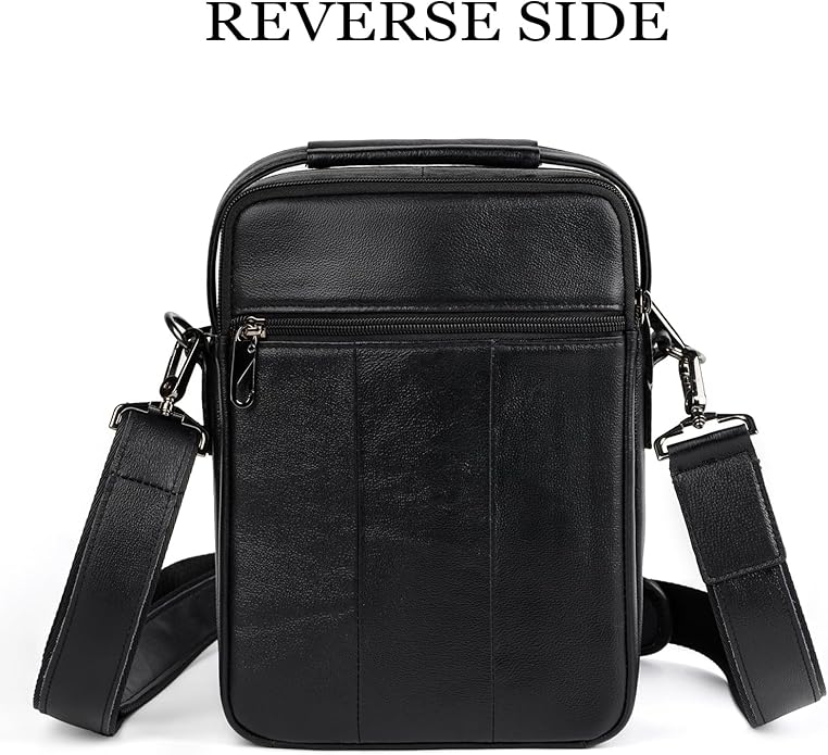 Leather Small Messenger for Men - Women Shoulder Chest Travel Bag - Crossbody Bag