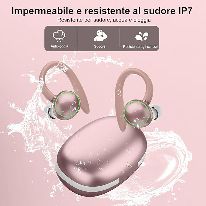 Ai Language Translation Earbuds, 144 Language Translator Earbuds 3-in-1 Translation Headphones, Rose Gold