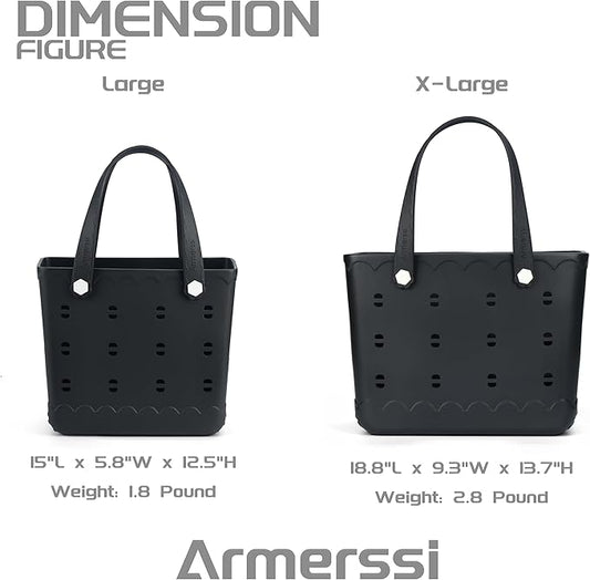 Armerssi Rubber Tote Bag For Women Large Rubber Beach Bag Waterproof Washable Handbag Durable Tote Bag Beach Swimming Travel