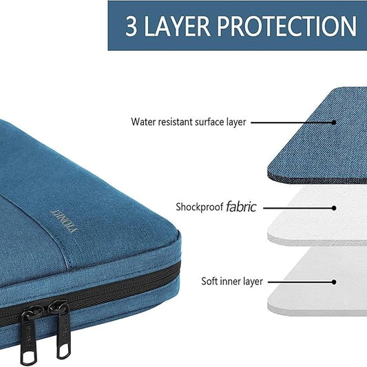 Ytonet Laptop Sleeve Case 15.6 Inch, Slim Water Resistant TSA Carrying Case with Handle, Protective Laptop Cover Compatible with HP Dell Lenovo Asus Notebooks, Gifts for Men Women, Deep Teal