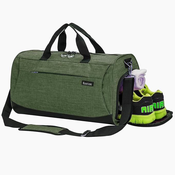 Kuston Sports Small Gym Bag for Men and Women Travel Duffel Bag Workout Bag with Shoes Compartment&Wet Pocket