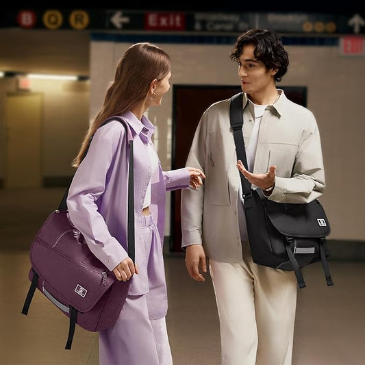 OIWAS Messenger Bag for Men, 14 Inch Laptop Crossbody Bags Women Casual Satchel Shoulder Bag College Travel Office Briefcase