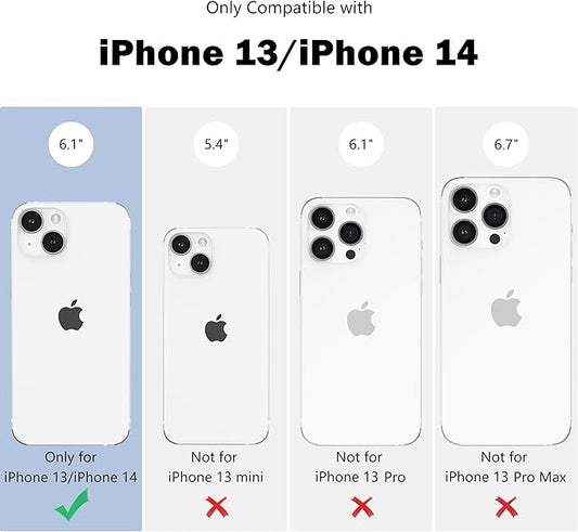 ZTOFERA for iPhone 13/14 Magnetic Case Compatible with Magsafe,Aesthetic Floral Pattern Design Cute for Girl Women,Anti-Drop Protective Hard Phone Cover for iPhone 13/14-Lavender