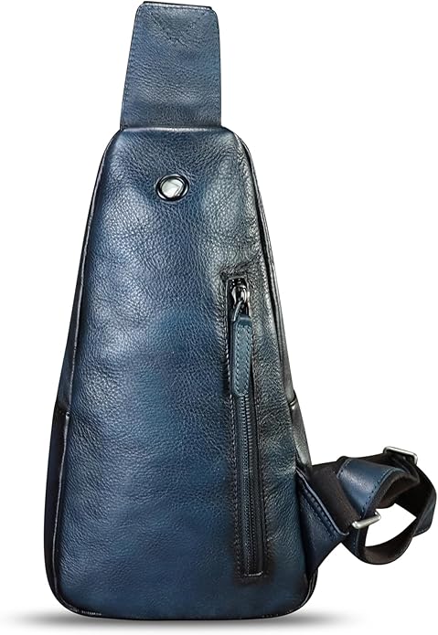 Genuine Leather Silng Bag for Women and Men Real Leather Sling Backpack Chest Purse Shoulder Crossbody Bag
