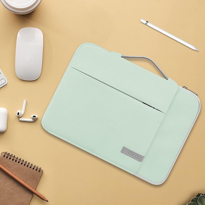 Lacdo 360° Protective Laptop Sleeve Case for 16 inch New MacBook Pro M4/M3/M2/M1 Pro/Max A3403 A3186 A2991 A2780 A2485 A2141 2024-2019, 15 inch Surface Laptop 7th Copilot+PC/6/5/4/3 Computer Bag,Green