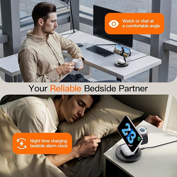 2025 3 in 1 Charging Station for Apple iPhone AirPods Watch with Mag-Safe Charger Wireless Charger Stand for iPhone 16 15 14 13 12 Series AirPods iWatch Series - Gifts for Wife & Husband