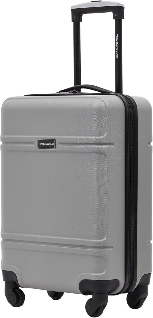 Travelers Club Skyline Spinner Luggage, Gray, 22-Inch Carry-On
