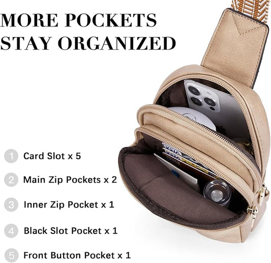 BOSTANTEN Small Sling Bag Crossbody Bags for Women Trendy Crossbody Purse Leather Chest Bag